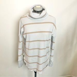Aritzia The Group Babaton Cowl Neck Long Sleeve Striped Waffle Thermal Top